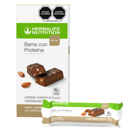 Barra con Proteína Deluxe sabor vainilla con almendras 490 g (14 barras de 35 g c/u)